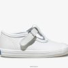 Keds baskets à bride en T et bout renforcé Champion cuir blanc |   Keds Paris B2XZ0X232 petit enfant
