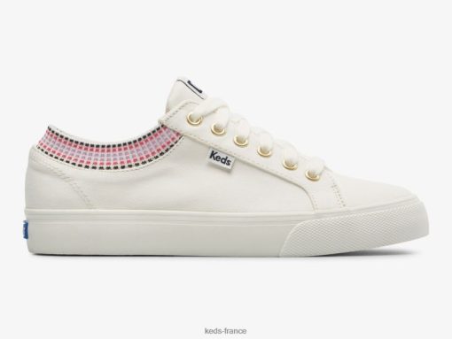 Keds baskets carrées à col en tricot côtelé blanc multicolore |   Keds Paris B2XZ0X190 femmes