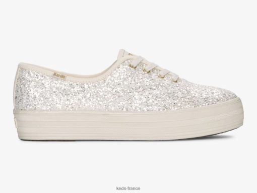Keds la sneaker de célébration à paillettes à plateforme crème |   Keds Paris B2XZ0X102 femmes