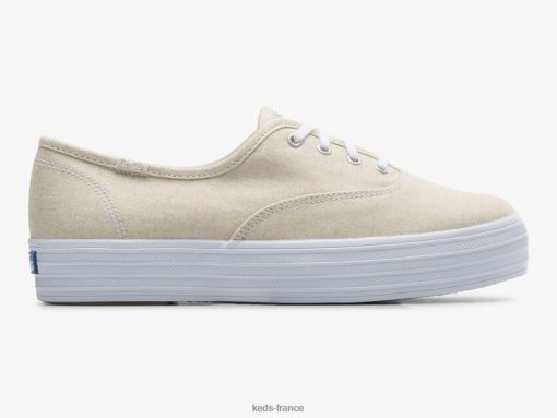 Keds la sneaker à plateforme en textile métallisé argent |   Keds Paris B2XZ0X170 femmes