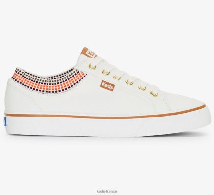 Keds sneaker en toile à carreaux à col en tricot côtelé Jump Kick Blanc comme neige |   Chaussures Keds B2XZ0X76 femmes