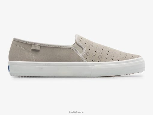 Keds sneaker à enfiler en daim perf à deux étages gris |   Chaussures Keds B2XZ0X68 femmes