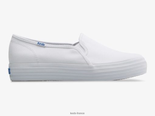 Keds sneaker à enfiler en toile à trois étages blanc |   Chaussures Keds B2XZ0X40 femmes