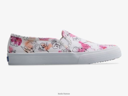Keds sneaker à enfiler à imprimé floral aquarelle en toile à deux étages blanc rose |   Keds France B2XZ0X65 femmes