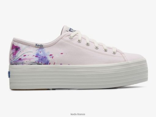 Keds sneaker à fleurs picturales en toile triple up rose clair |   Chaussures Keds B2XZ0X160 femmes