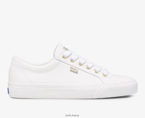 Keds sneaker jump kick en cuir or blanc |   Chaussures Keds B2XZ0X84 femmes