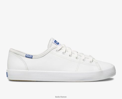 Keds sneaker kickstart en cuir blanc/bleu |   Keds Shoes France B2XZ0X91 femmes