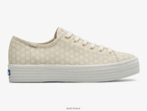 Keds sneaker triple kick en toile à imprimé floral beige blanc |   Keds France B2XZ0X185 femmes