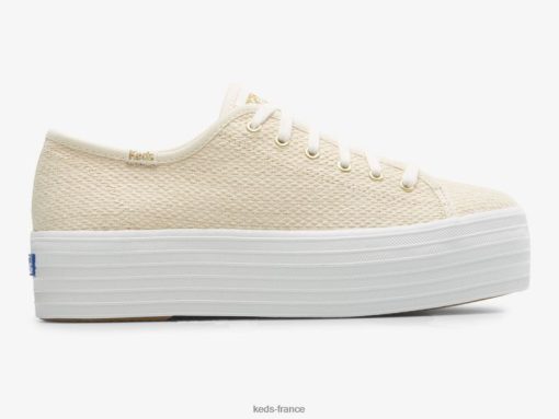 Keds sneaker triple tressée métallisée or naturel |   Keds France B2XZ0X189 femmes