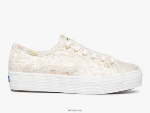 Keds x Rifle Paper Co. sneaker colette jacquard triple kick ivoire |   Keds Paris B2XZ0X130 femmes